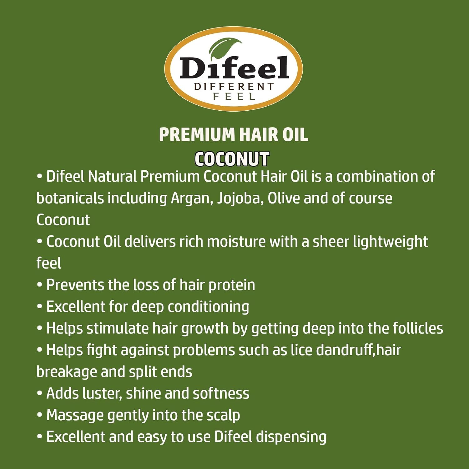Difeel Coconut Oil Premium Natural Hair Oil 230ml - Afro Hair Boutique