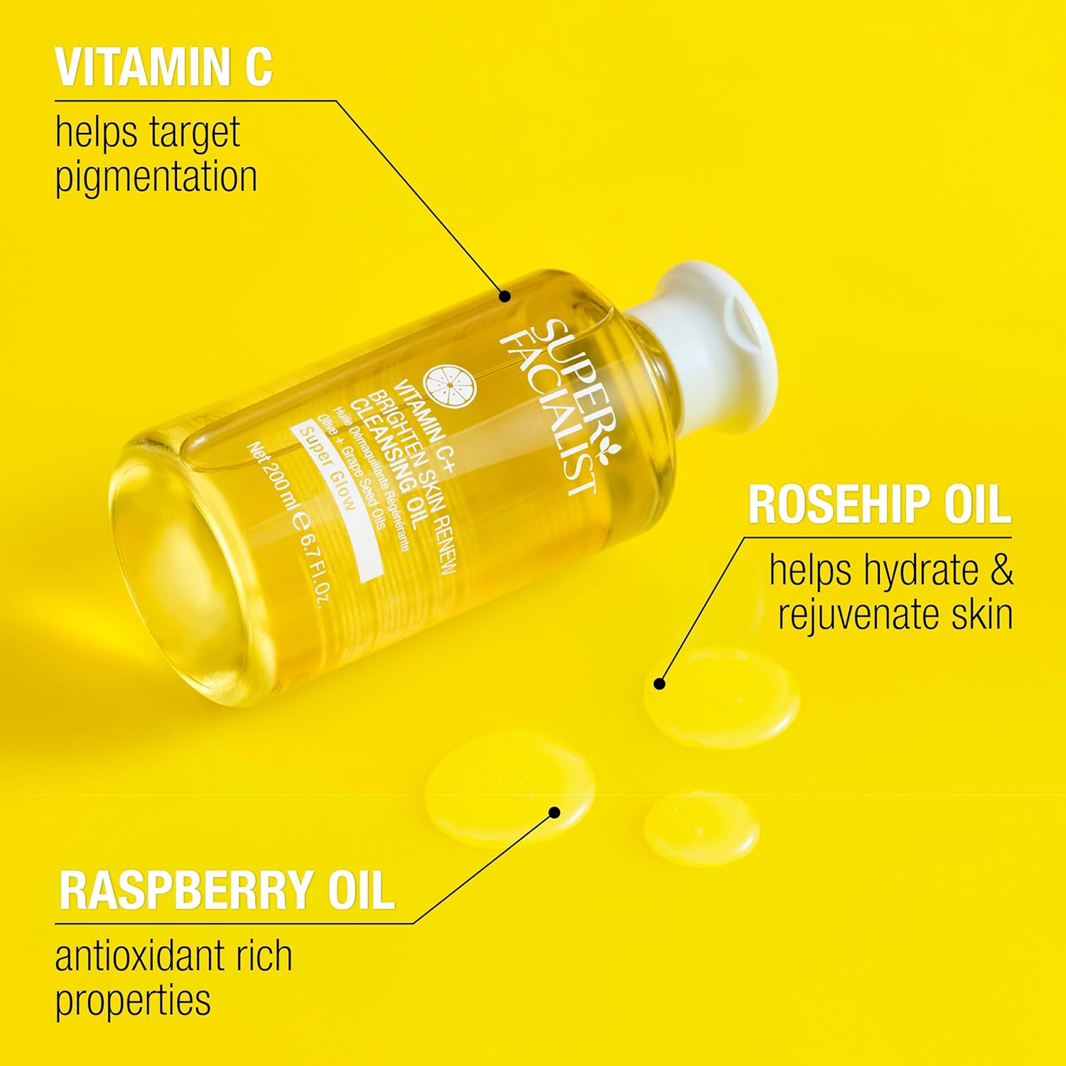 Super Facialist Vitamin C Brighten Skin Renew Cleansing Oil 100ml