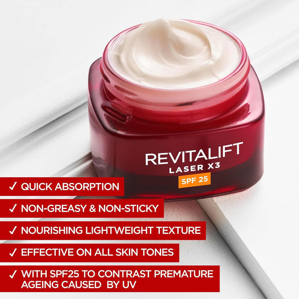 Loreal Paris Loreal Revitalift Laser X3 Triple Action Anti Aging Cream SPF25 50ml