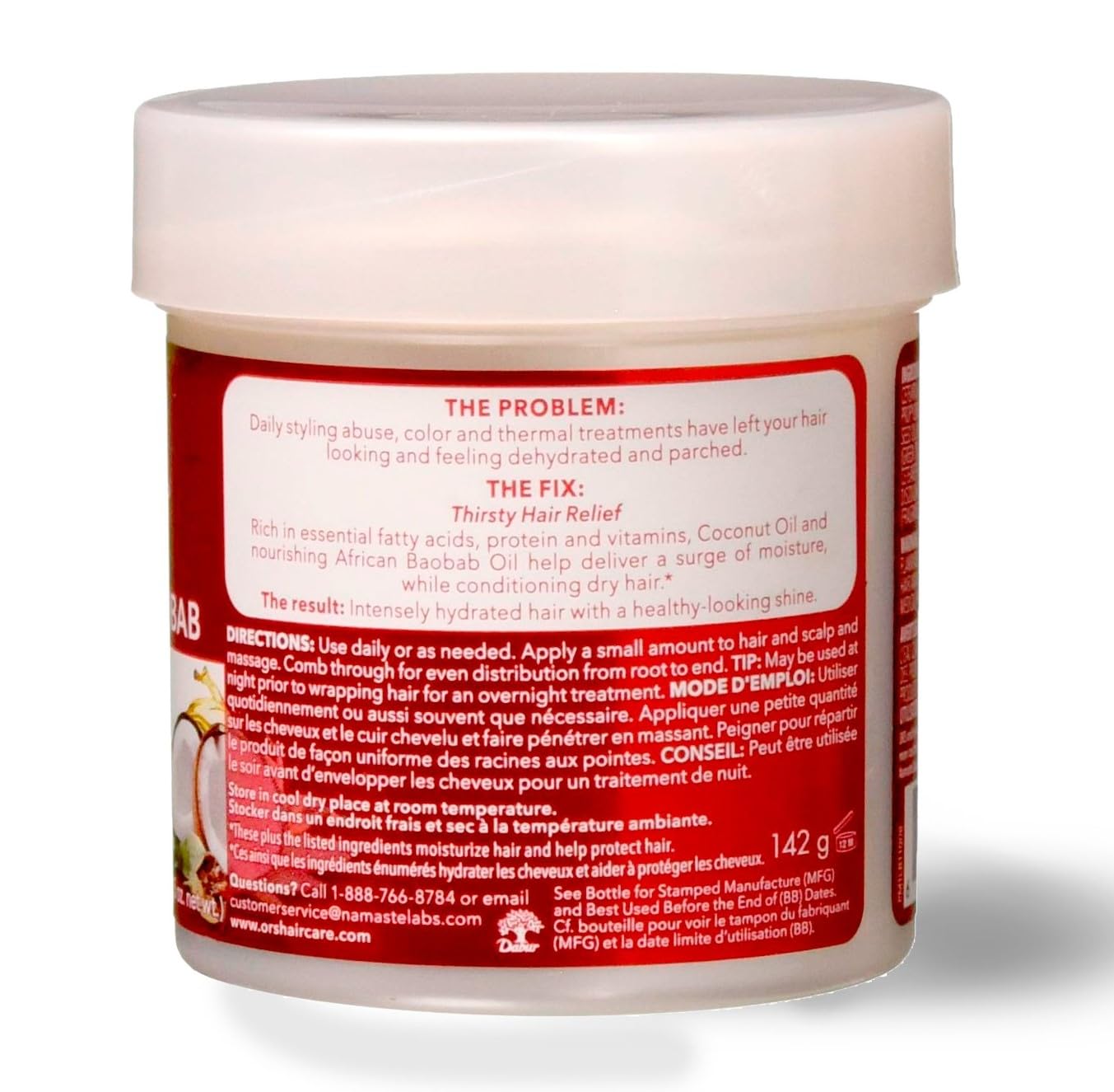 ORS Hairepair Coconut Oil & Baobab Intense Moisture Creme 142g