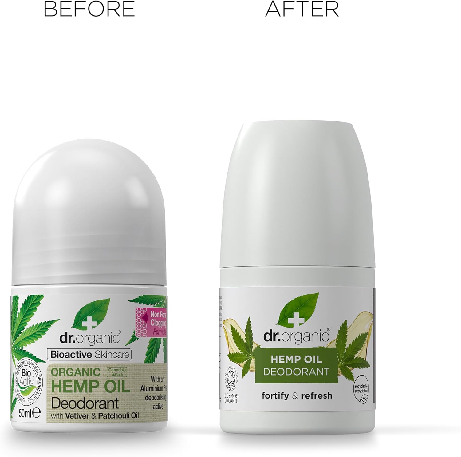 Dr Organic Bioactive Skincare Hemp Oil Deodorant Roll On 50ml