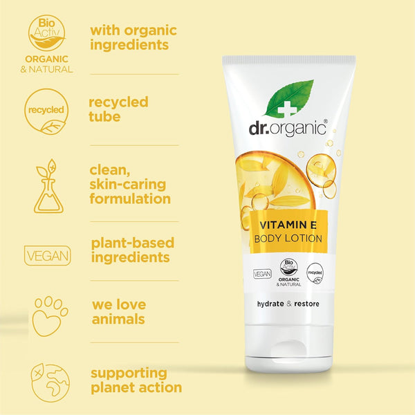 Dr Organic Hydrate And Restore Vitamin E Body Lotion 200ml - Afro Hair Boutique