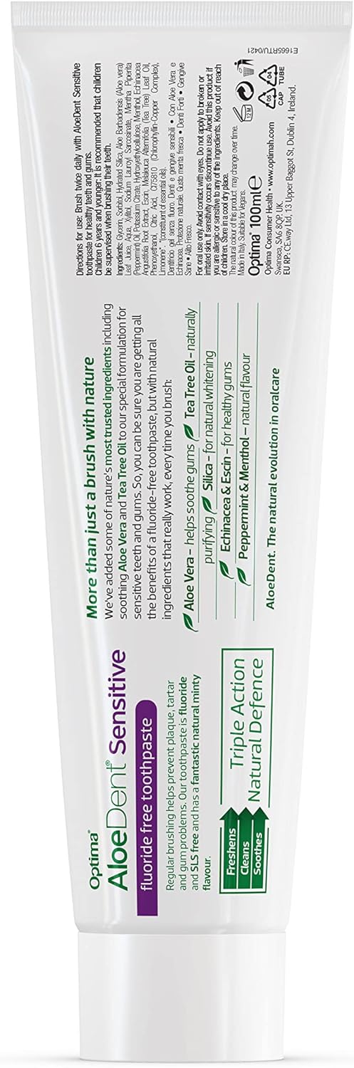 Aloe Dent Sensitive Aloe Vera Fluoride Free Toothpaste 100ml - Afro Hair Boutique