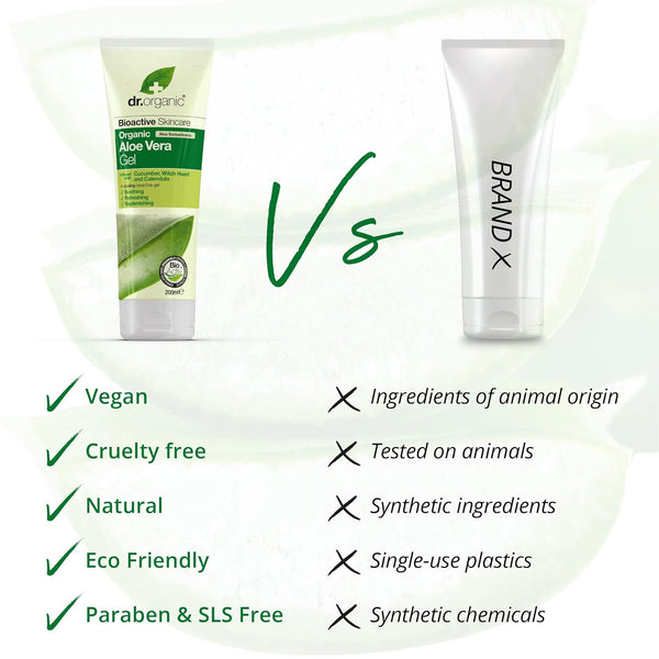 Dr Organic Organic Aloe Vera Gel With Cucumber And Witch Hazel 200ml
