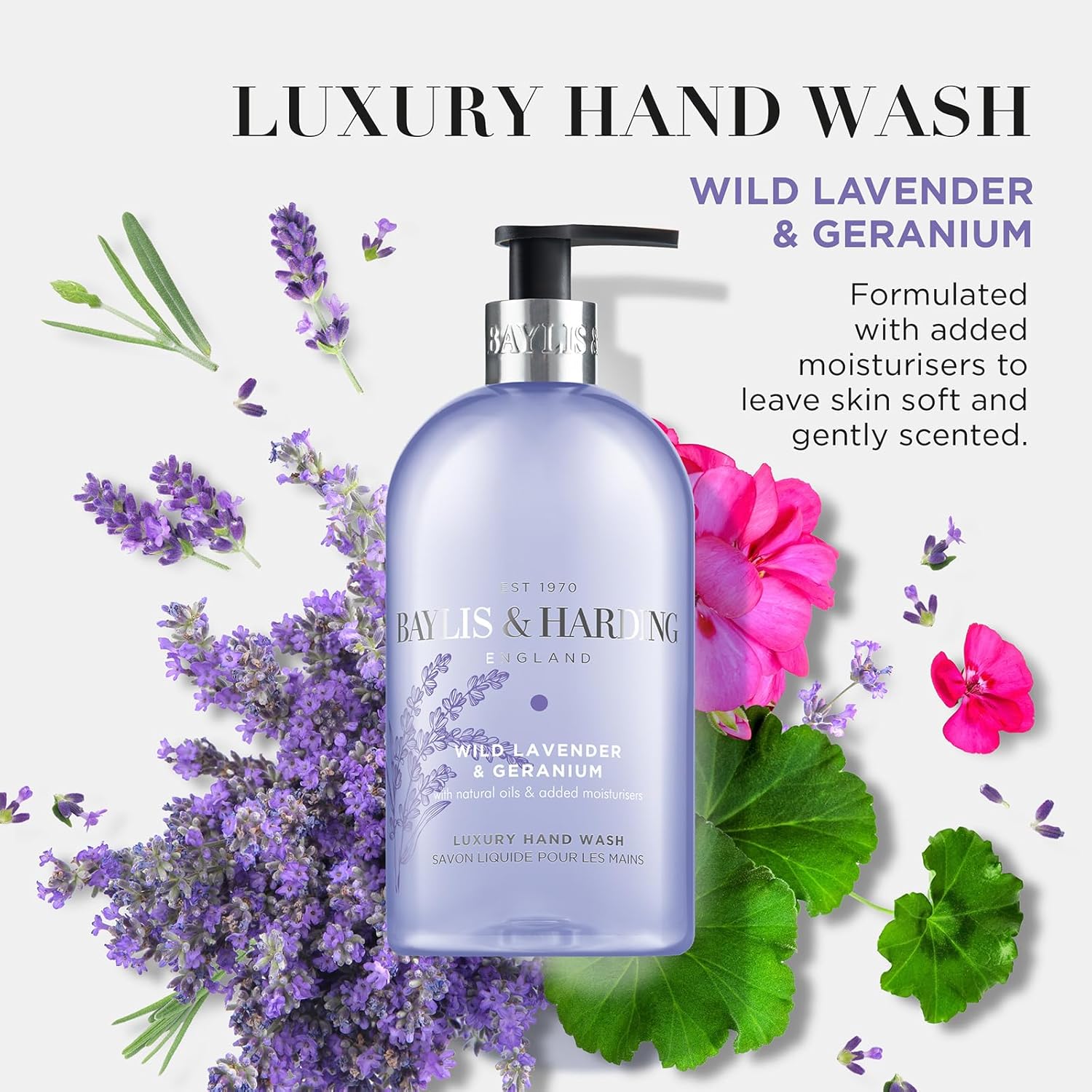 Baylis And Harding Wild Lavender And Geranium Luxury Hand Wash 500ml