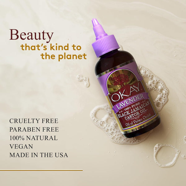 OKAY 100 Percent Pure Black Jamaican Castor Oil With Lavender 118ml