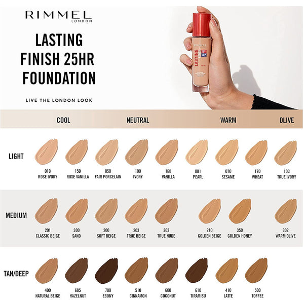 Rimmel Lasting Finish 25H Hydration Boost Foundation 30ml - Afro Hair Boutique