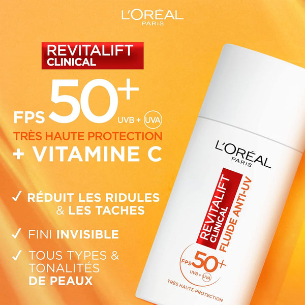 Loreal Paris Revitalift Clinical Daily Anti UV Fluid SPF 50 Plus 50ml