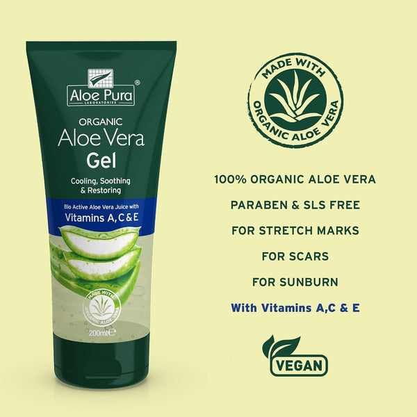 Aloe Pura Organic Aloe Vera Gel With Vitamins A C And E