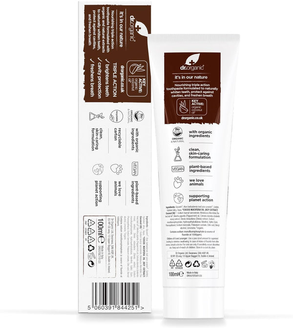 Dr Organic Organic Coconut Oil Toothpaste 100ml - Afro Hair Boutique
