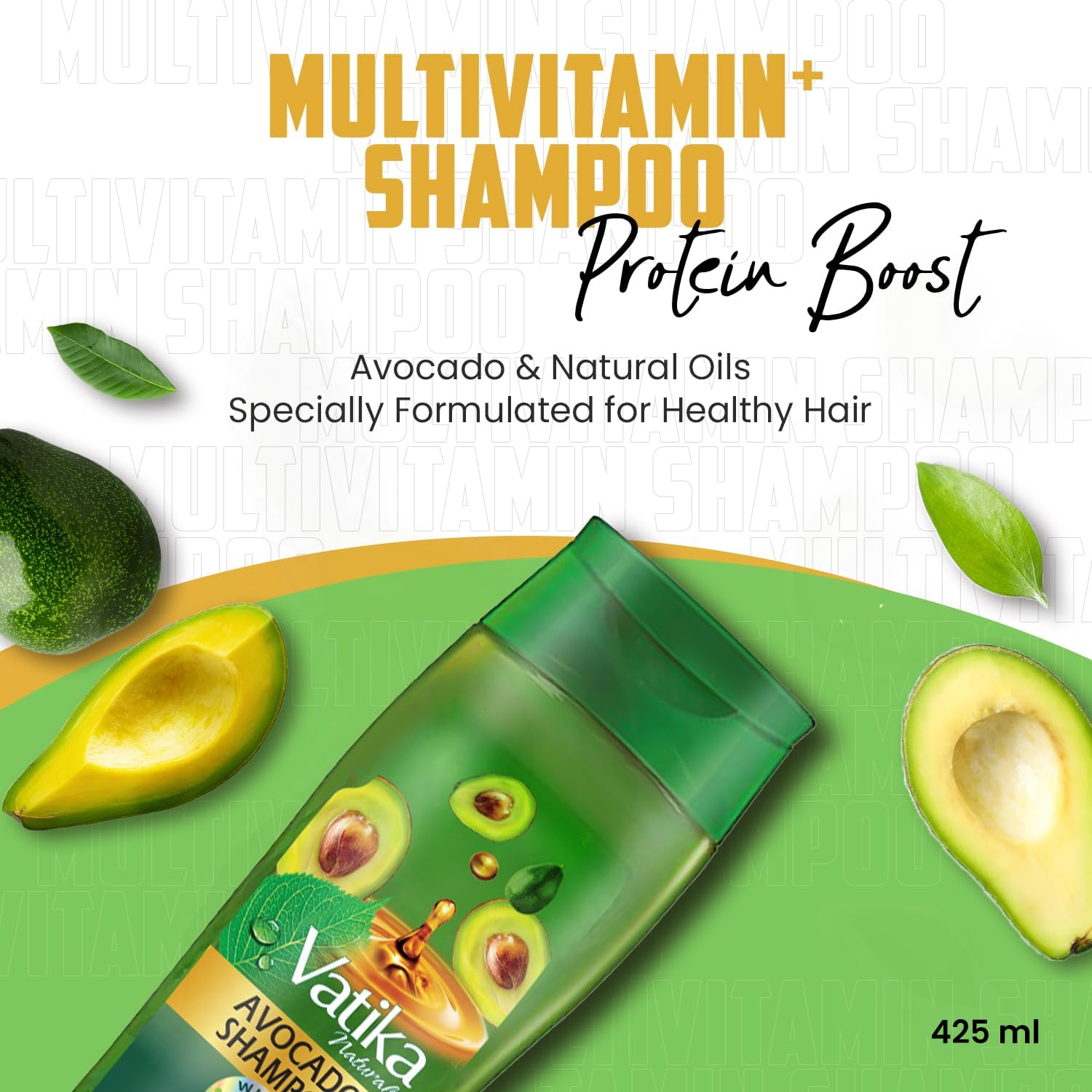 Dabur Vatika Naturals Protein Boost Avocado Shampoo 425ml