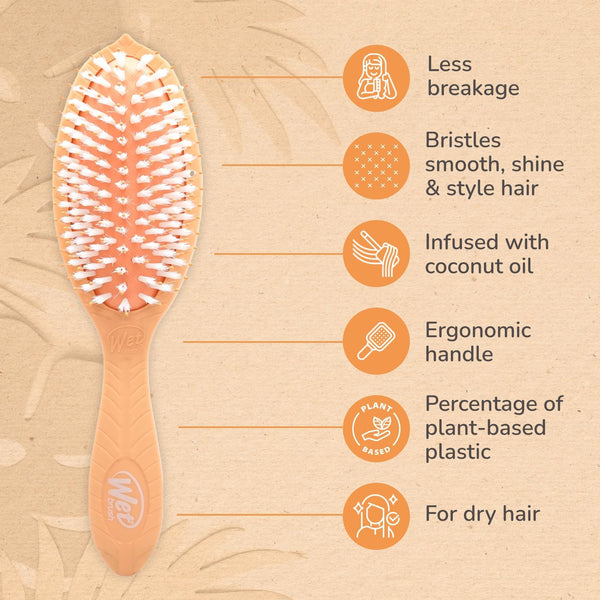 Wet Brush Go Green Coconut Oil Infused Treatment And Shine Brush