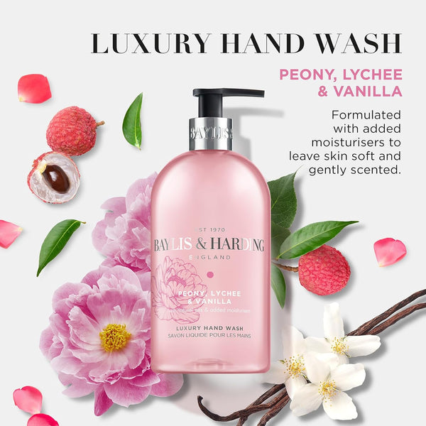 Baylis And Harding Peony Lychee And Vanilla Luxury Hand Wash 500ml