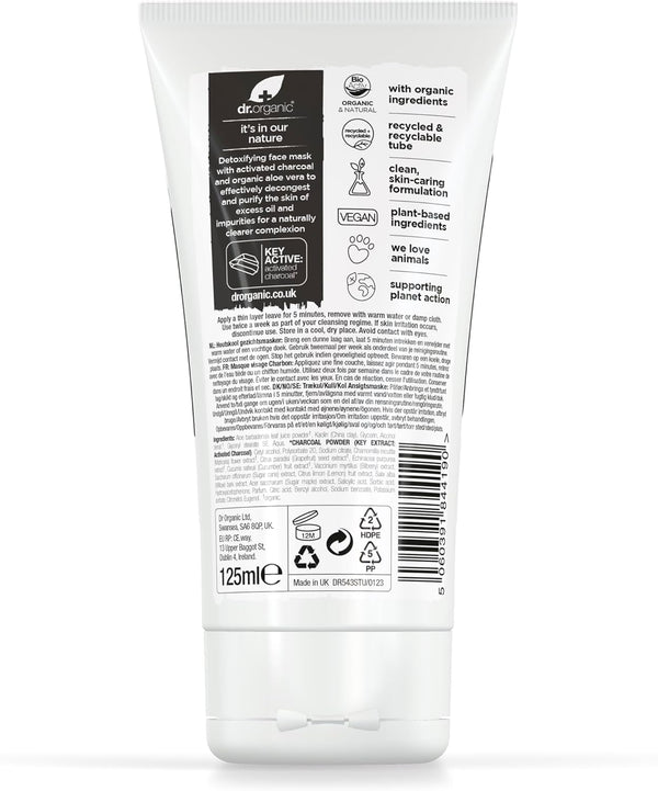 Dr Organic Organic Charcoal Face Mask 125ml - Afro Hair Boutique