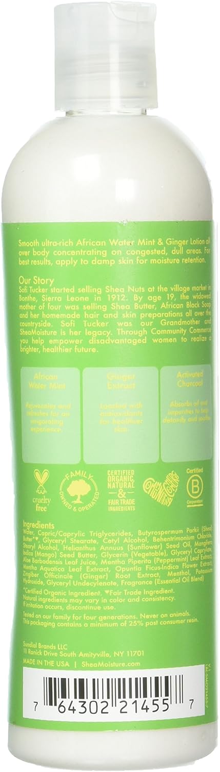 Shea Moisture African Water Mint And Ginger Detox Body Lotion 384ml - Afro Hair Boutique