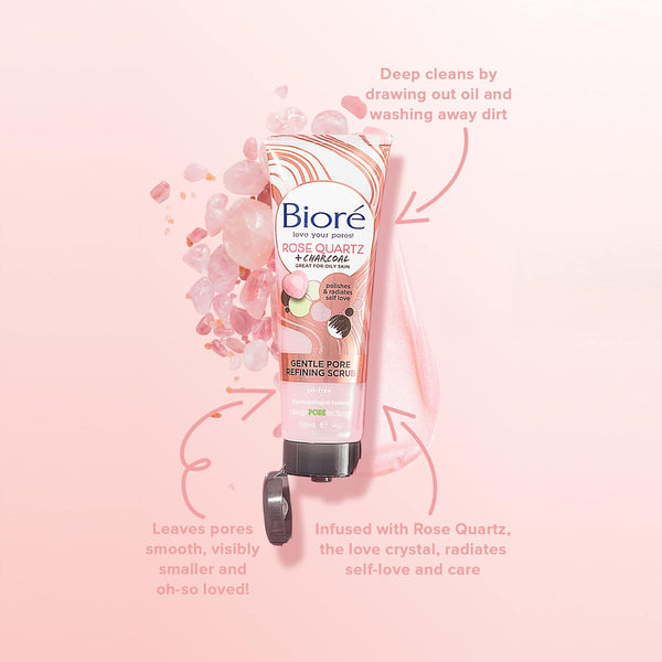 Biore Rose Quartz Gentel Pore Refining Scrub