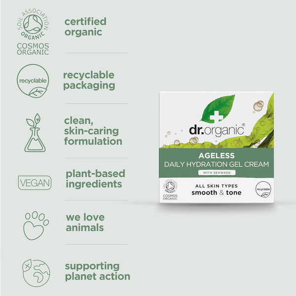 Dr Organic Ageless Daily Hydration Gel Cream 50ml - Afro Hair Boutique
