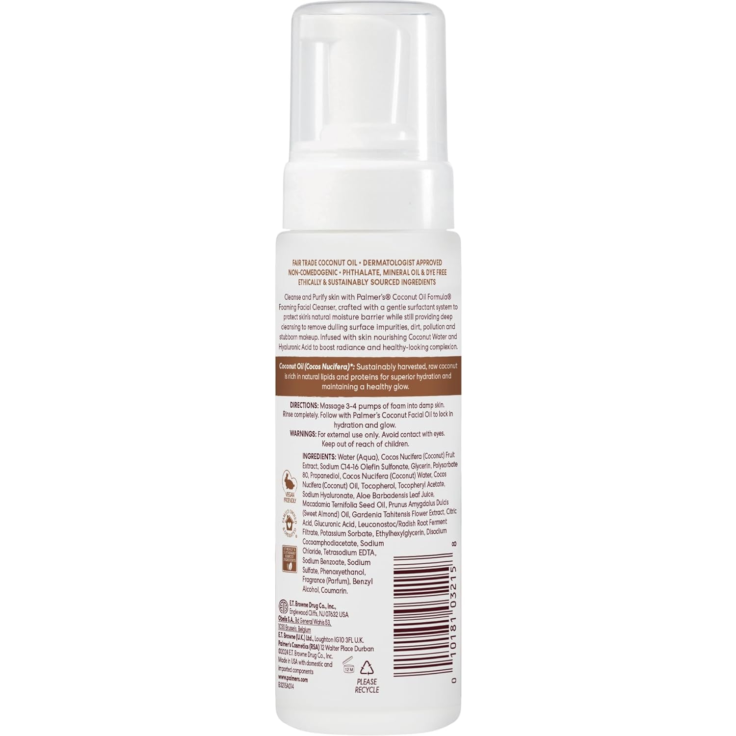 Palmers Coconut Oil Formula Coconut Hydrate Foaming Facial Cleanser 150ml