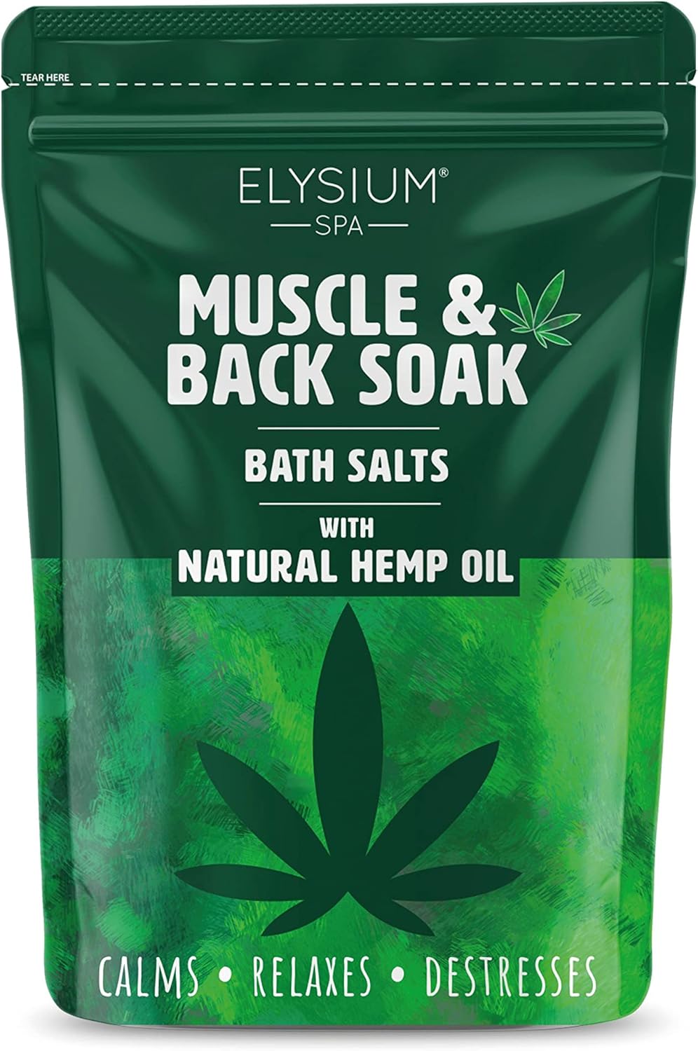 Elysium Spa Muscle And Back Soak Bath Salts With Natural Hemp Oil 450g - Afro Hair Boutique