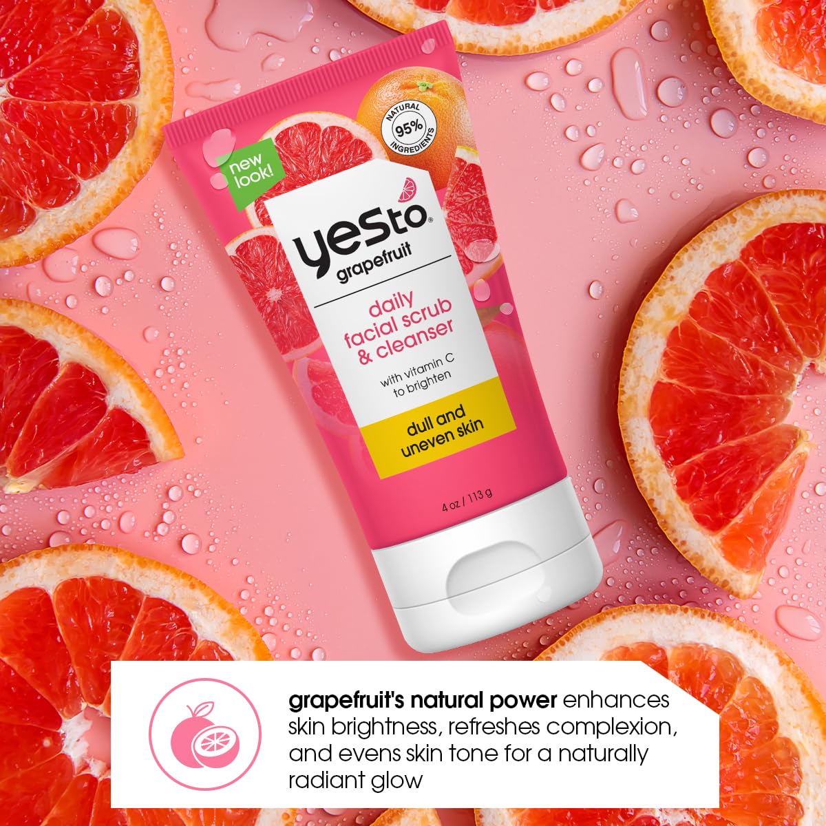 Yes To Grapefruit Vitamin C Glow Boosting Daily Facial Scrub 113g