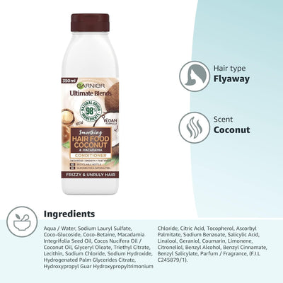 Garnier Ultimate Blends Smoothing Hair Food Coconut & Macadamia Conditioner 530ml