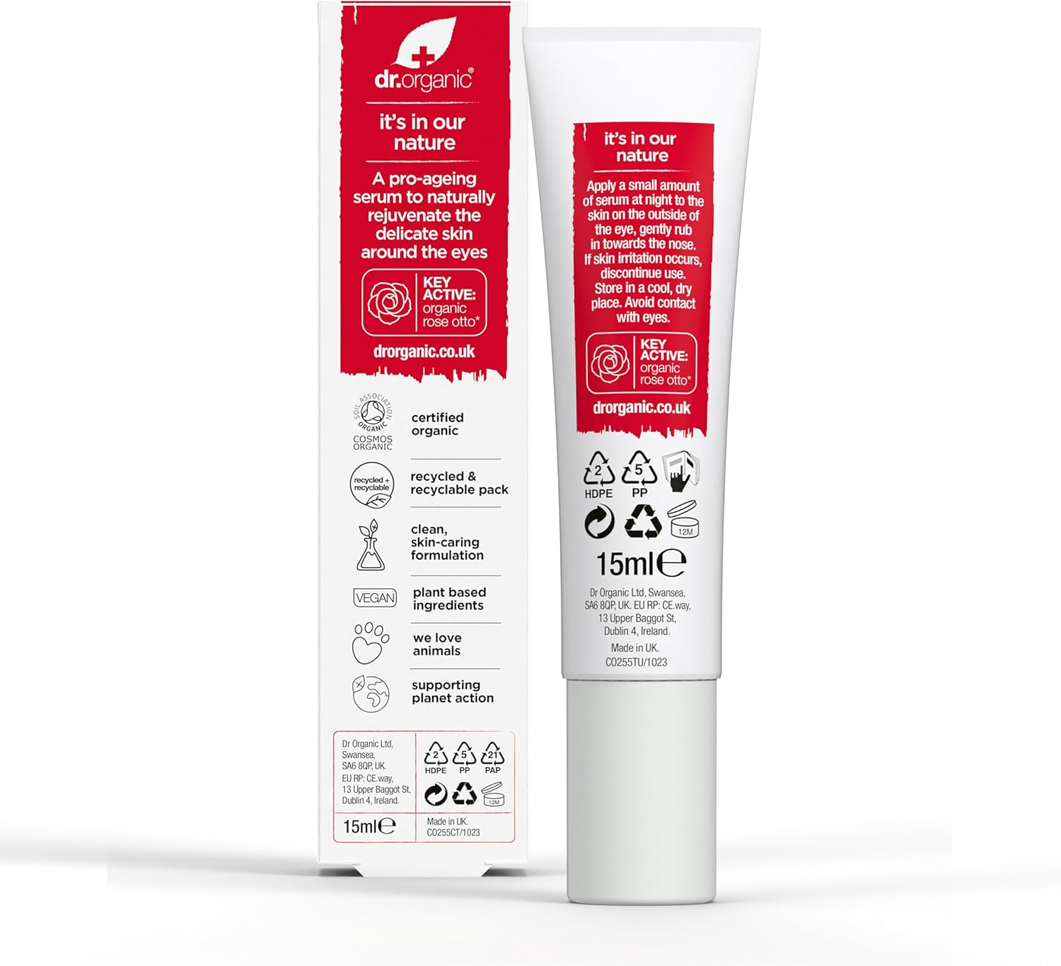 Dr Organic Bioactive Skincare Organic Rose Otto Eye Serum 15ml