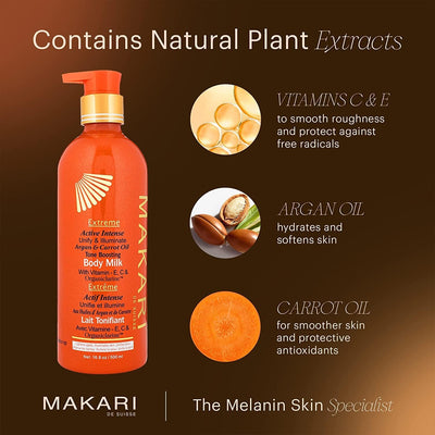 Makari Extreme Active Intense Argan And Carrot Oil Body Milk 500ml