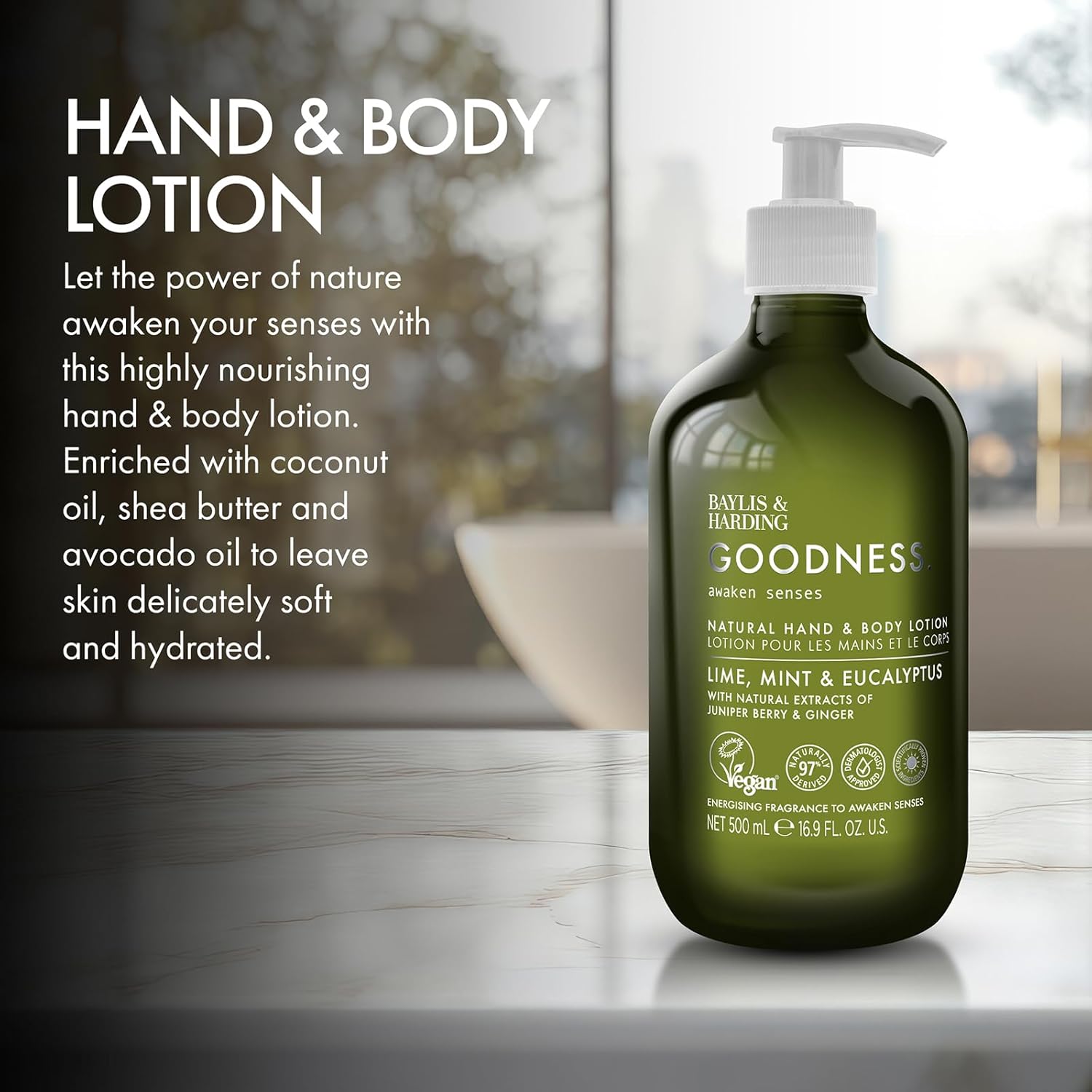 Baylis And Harding Goodness Lime Mint And Eucalyptus Natural Hand Body Lotion 500ml