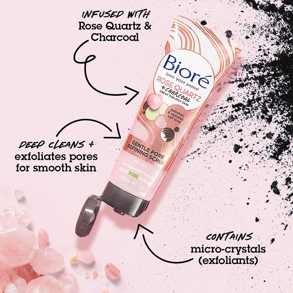 Biore Rose Quartz Gentel Pore Refining Scrub
