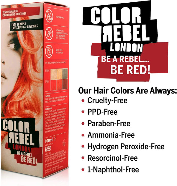 Color Rebel London Be Red Conditioning Hair Toner 100ml