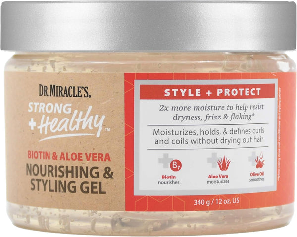 Dr Miracles Strong Plus Healthy Biotin And Aloe Vera Nourishing Styling Gel 340g