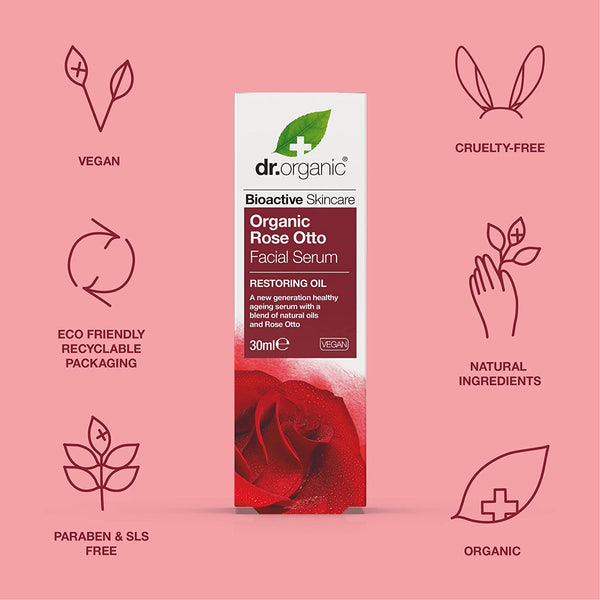 Dr Organic Bioactive Skincare Organic Rose Otto Facial Serum 30ml