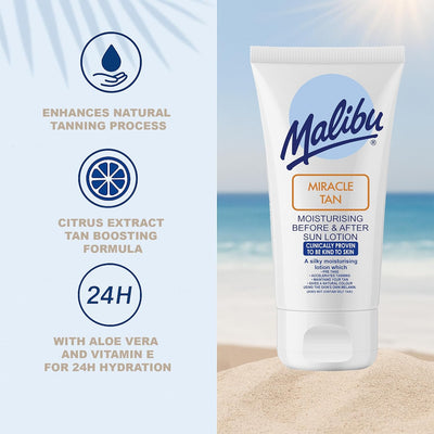 Malibu Miracle Tan Moisturising Before And After Sun Lotion 150ml