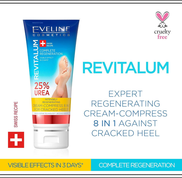 Eveline Revitalum 25 Percent Urea Complex Cracked Heels Cream 75ml - Afro Hair Boutique