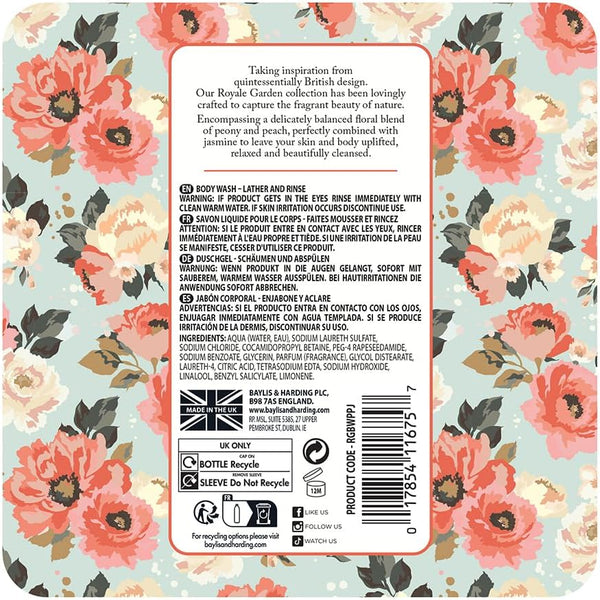 Baylis And Harding Royale Garden Peach Peony And Jasmine Luxury Body Wash 500ml - Afro Hair Boutique