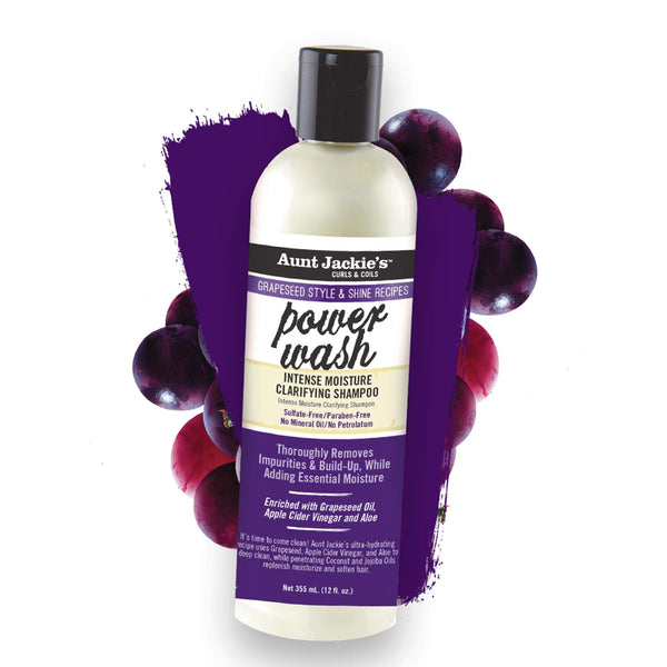 Aunt Jackie's Grapeseed Style and Shine Power Wash Clarifying Shampoo 355ml - Afro Hair Boutique