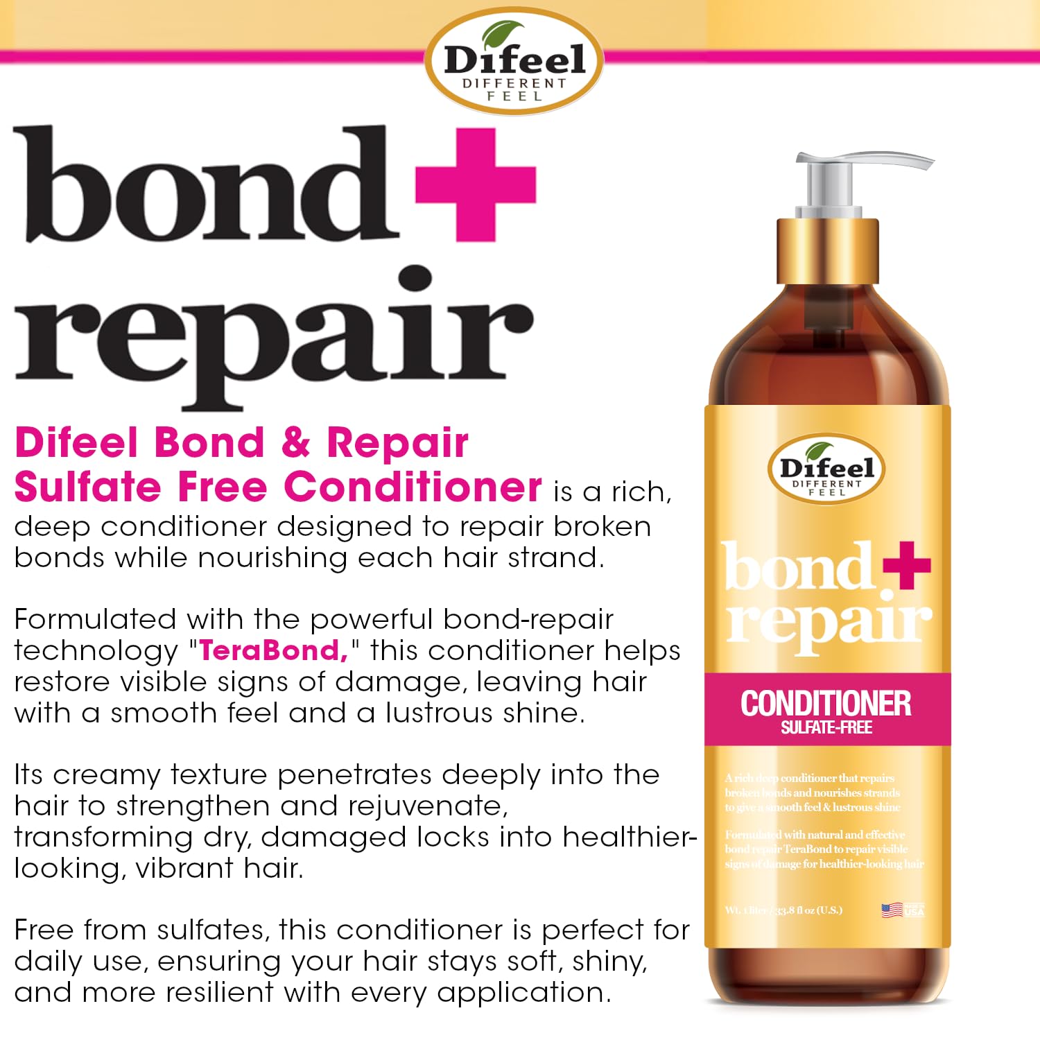 Difeel Bond Repair Sulfate Free Shampoo 1L