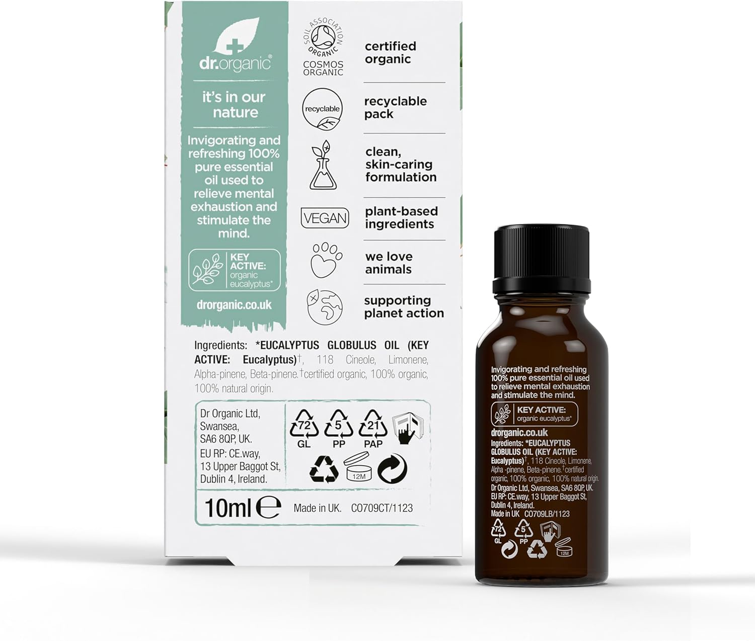 Dr Organic Invigorate And Refresh Eucalyptus Pure Oil 10ml - Afro Hair Boutique