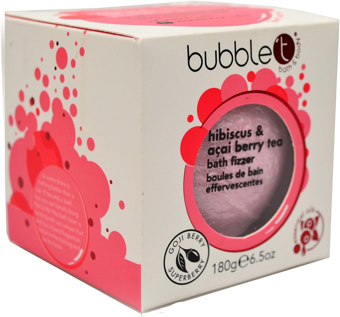 Bubble T Hibiscus And Acai Berry Tea Bath Fizzer 180g