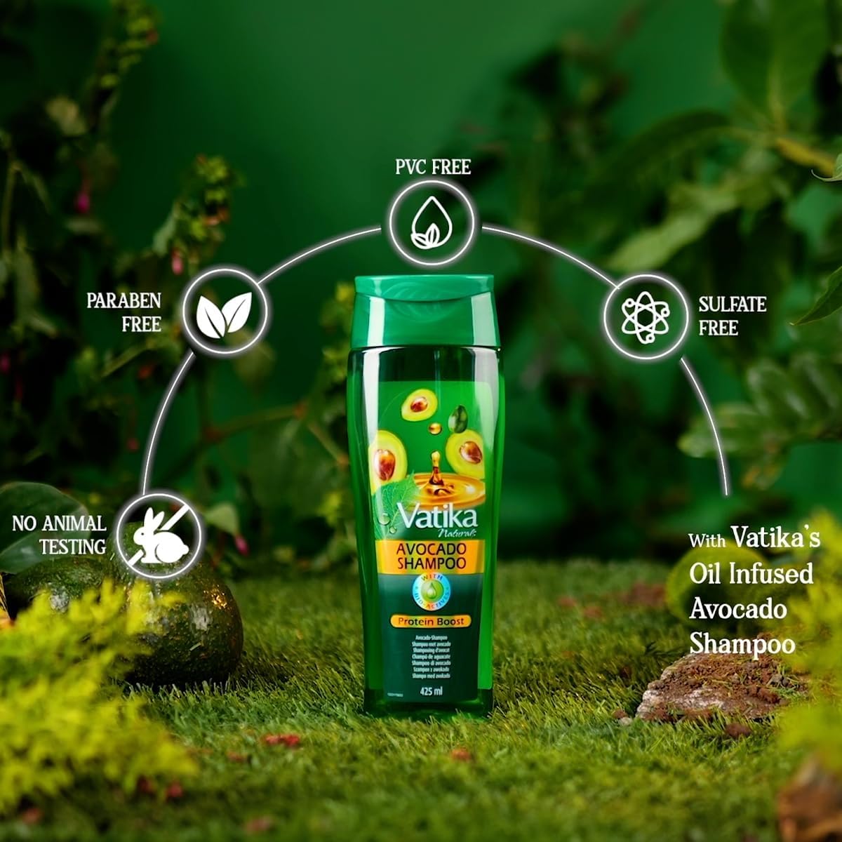 Dabur Vatika Naturals Protein Boost Avocado Shampoo 425ml