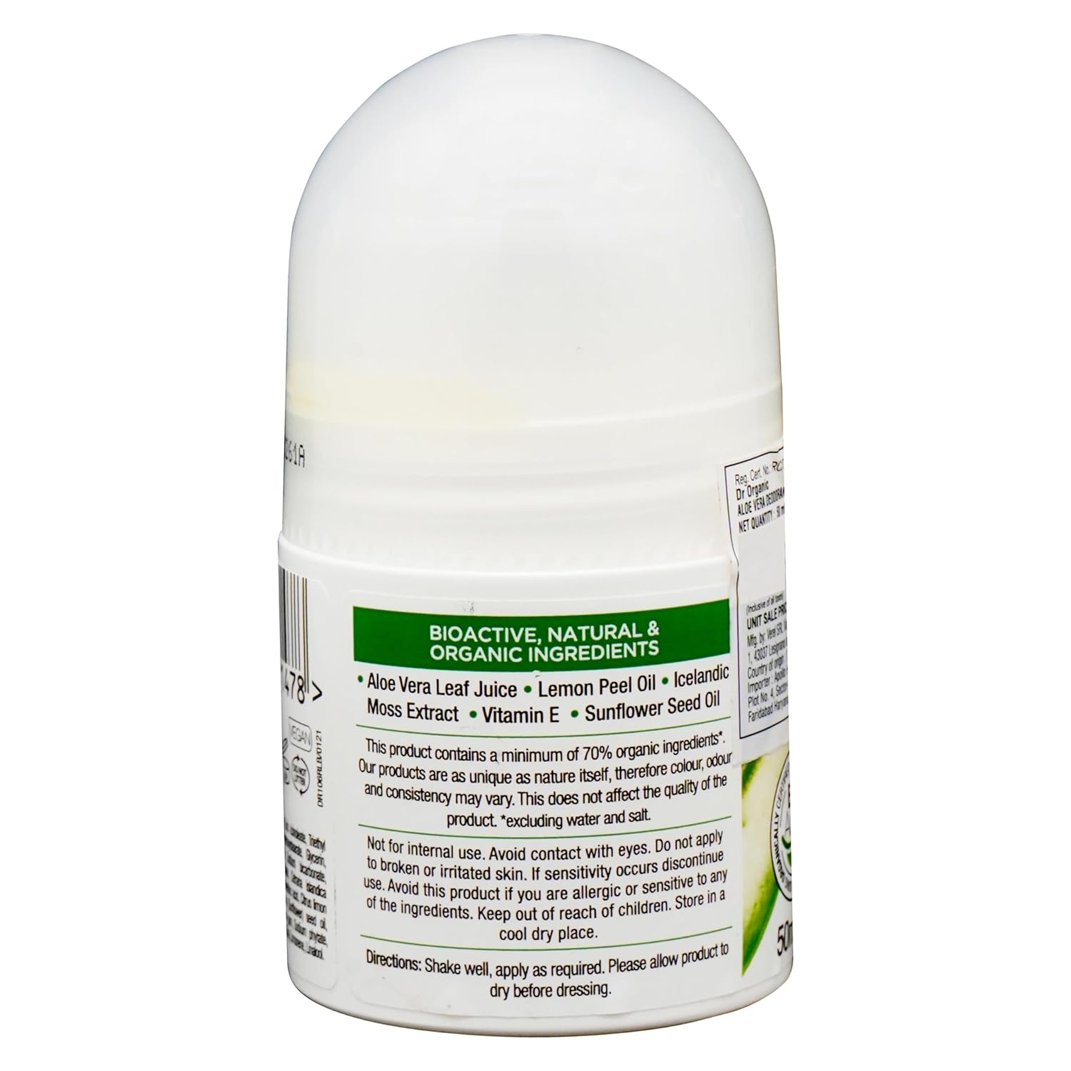 Dr Organic Bioactive Skincare Organic Aloe Vera Deodorant 50ml
