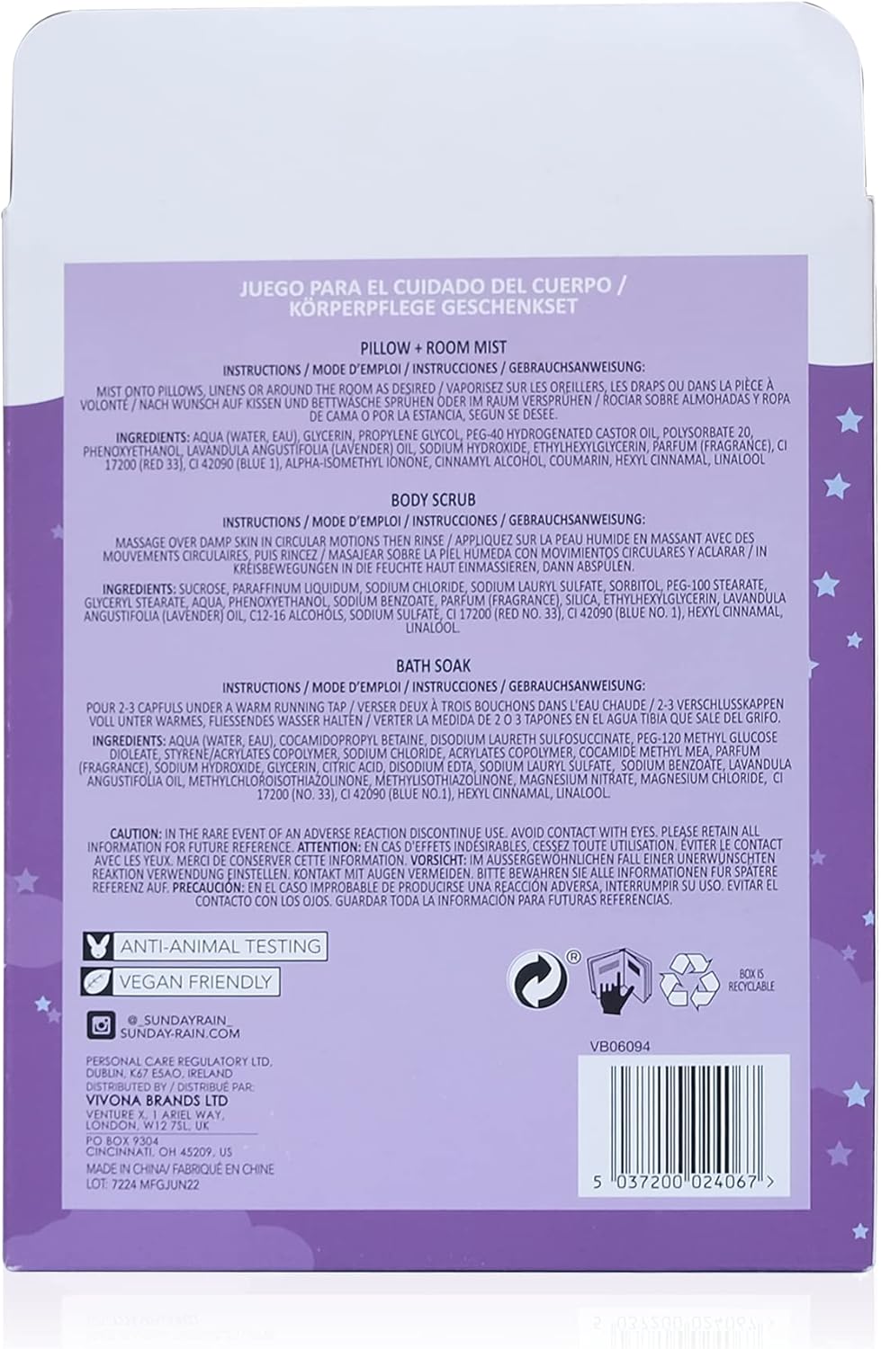 Sunday Rain Lavender And Cedarwood Sweet Dreams Bath Collection