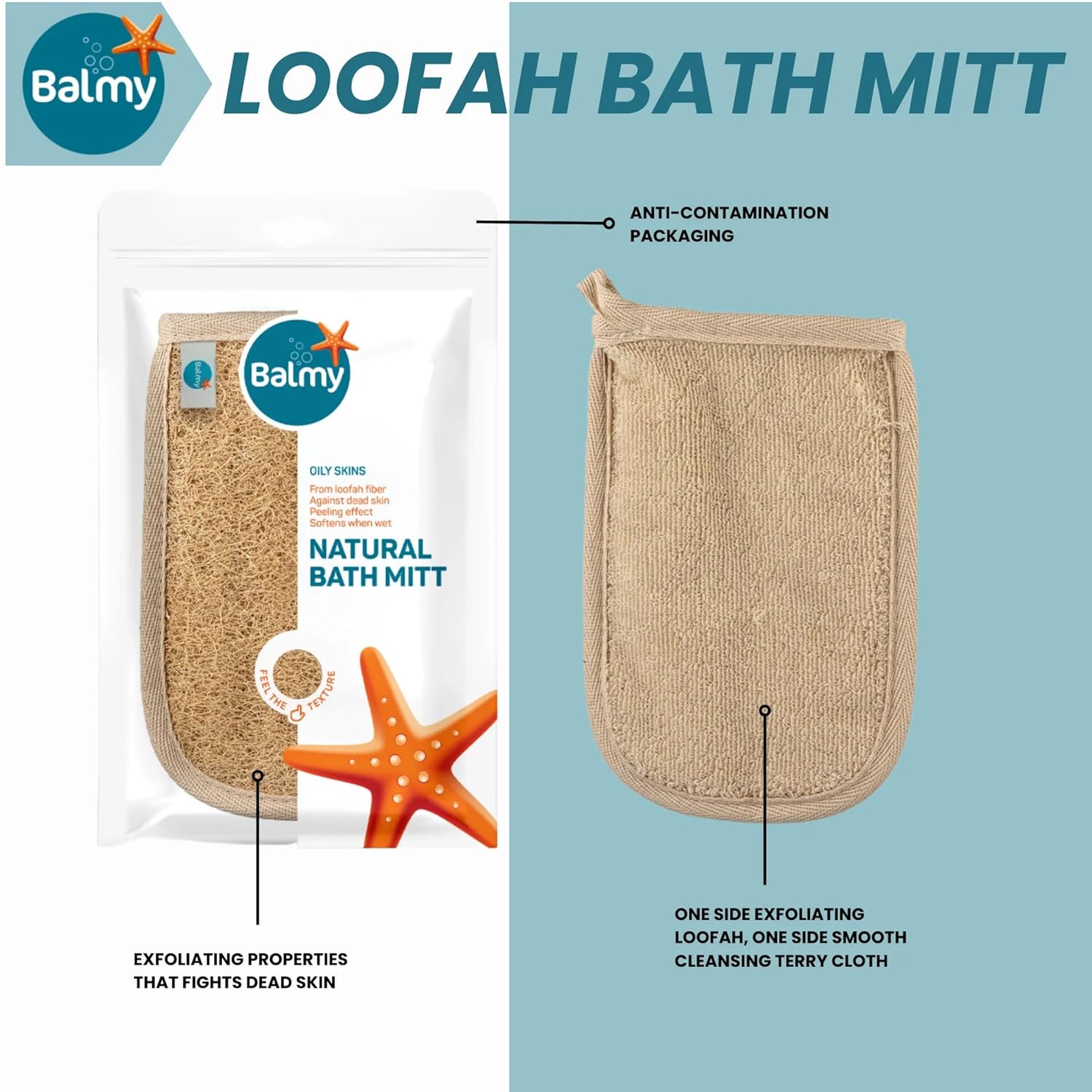 Balmy Naturel Natural Bath Scrubber Oily Skins