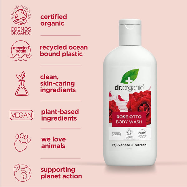 Dr Organic Bioactive Skincare Organic Rose Otto Body Wash 250ml - Afro Hair Boutique