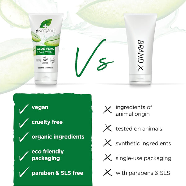 Dr Organic Organic Aloe Vera Face Wash 150ml - Afro Hair Boutique