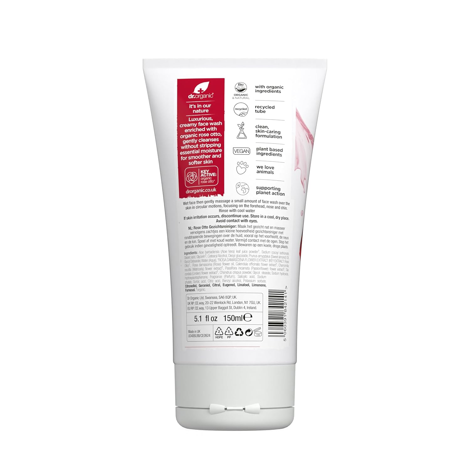 Dr Organic Bioactive Skincare Organic Rose Otto Face Wash 150ml