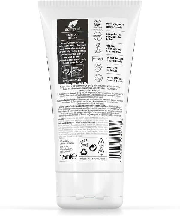 Dr Organic Bioactive Skincare Activated Charcoal Deep Cleansing Face Scrub - Afro Hair Boutique