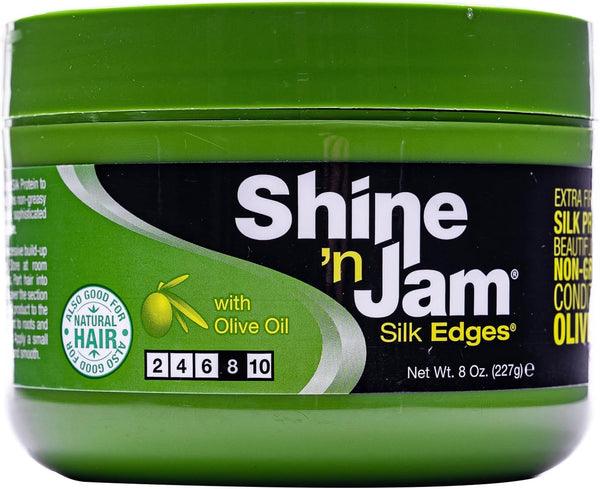 Ampro Shine N Jam Silk Edges With Olive Oil 227g - Afro Hair Boutique