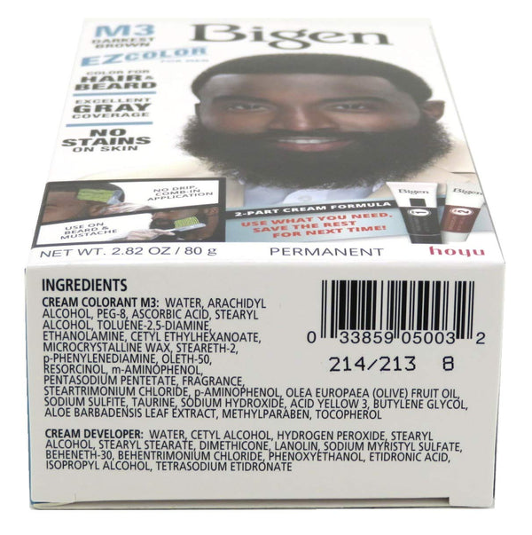 Bigen Men EZ Colour For Hair And Beard M3 Darkest Brown - Afro Hair Boutique