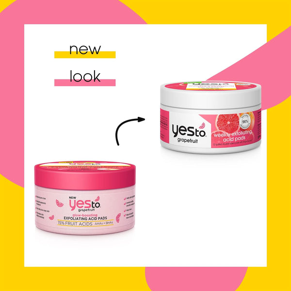 Yes To Grapefruit Glow Boosting Exfoliating Acid Pads - Afro Hair Boutique